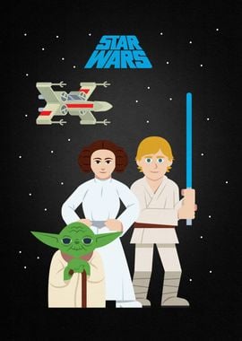 Luke, Leia & Yoda