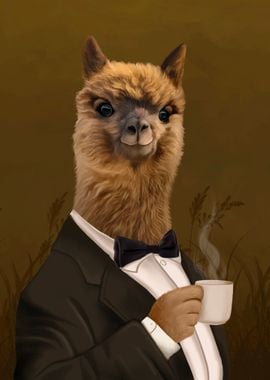 Llama and coffe