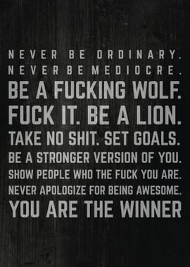 Never Be Ordinary