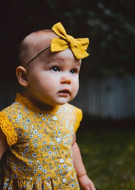 Baby Girl Yellow Bow