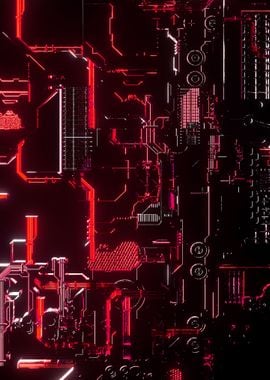 Red Circuit Board Tech