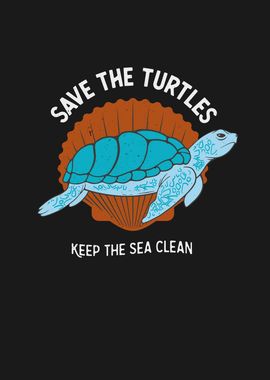 Save The Sea Turtles Retro