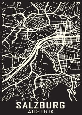 Salzburg Austria City Map