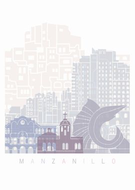 Manzanillo skyline poster