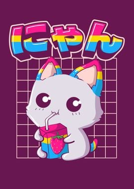 Pansexual Pride Kawaii Cat