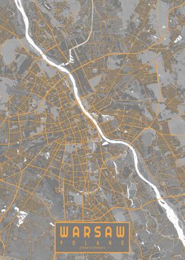 Warsaw City Map Bauhaus