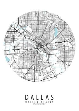 Dallas City Map Circle