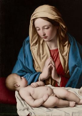 Mary worshiping the Child