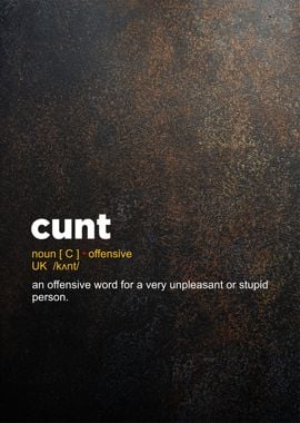 cunt definition posters