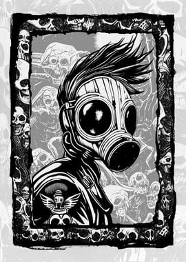 Gasmask Punk Skulls