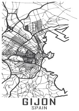 Gijon Spain City Map