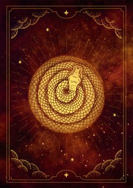 Snake circle in tarot card