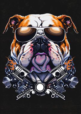 English Bulldog Biker Dog