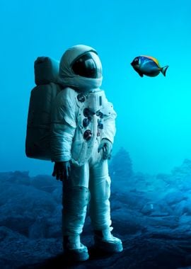 Astronaut Talk To A Fish