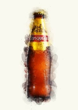 Vintage Beer Watercolor