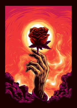 Hand with the rose