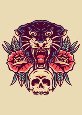 Skull and black panther