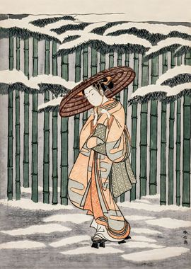 Ukiyo e Geisha Bamboo