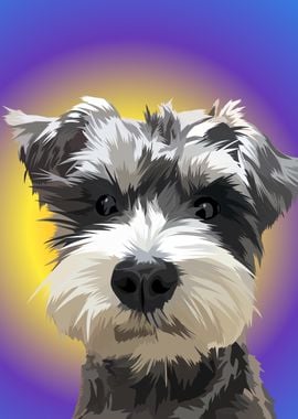 Schnauzer puppy in vector