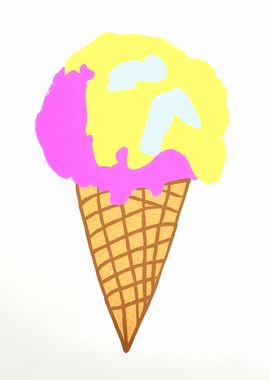 Ice cream childish paintin