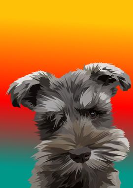 Schnauzer puppy in vector