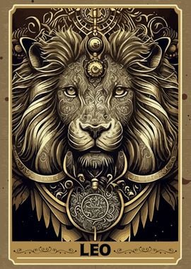 Lion Zodiac Tarot Card Leo