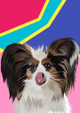 Pappilon dog in vector