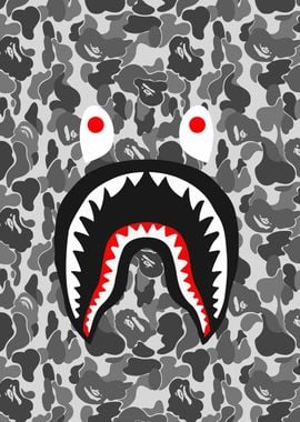 'Bape Shark Hypebeast Ape' Poster, picture, metal print, paint by Uber ...