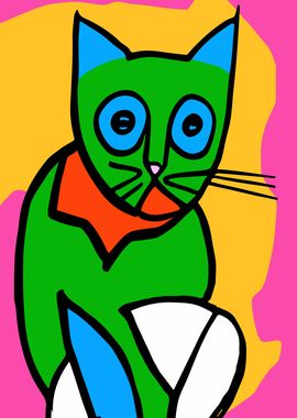 Cubism Cat Poster