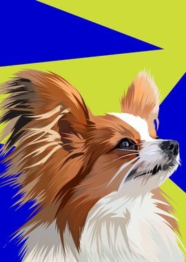 Pappilon dog in vector