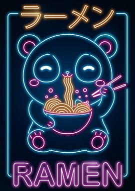 Retro Ramen Panda Bear