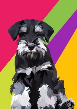 Schnauzer dog in vector