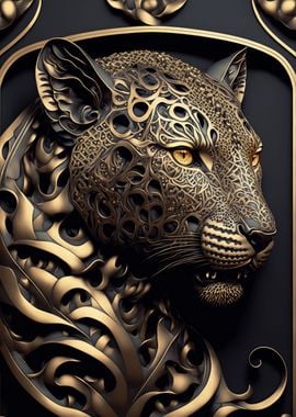 Leopard Golden Art Deco