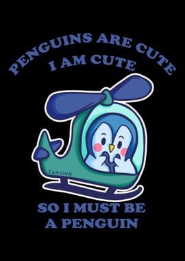 Cute penguin in the helico