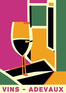 Geometric Wine Poster