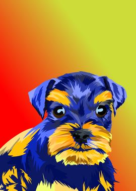 Schnauzer puppy in vector