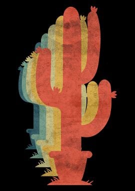 Cactus Retro Vintage Color