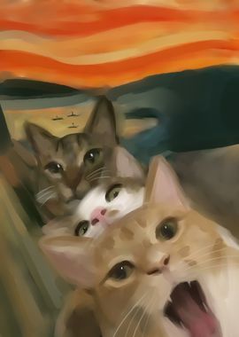 triple crazy cat