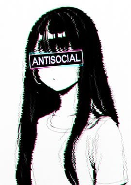 'Antisocial Sad Girl Glitch' Poster, picture, metal print, paint by ...