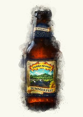 Vintage Beer Watercolor