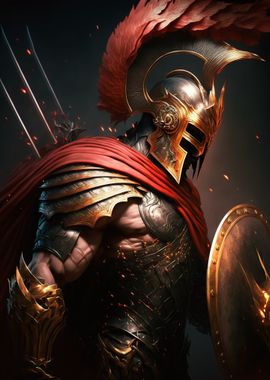 'Ares Warrior' Poster, picture, metal print, paint by nogar007 | Displate