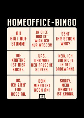 Homeoffice Bingo Buero