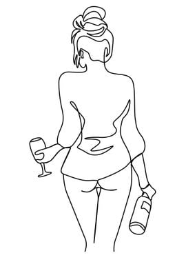 One Line Art Woman