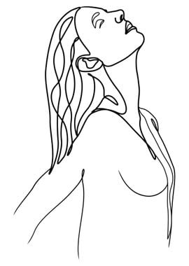 One Line Art Woman