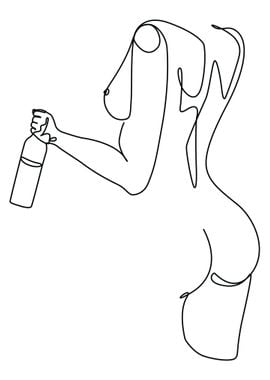 One Line Art Woman