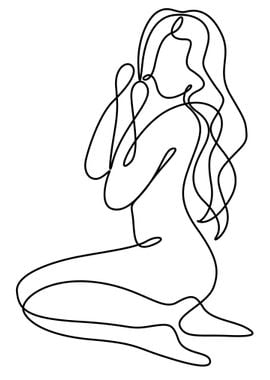 One Line Art Woman