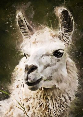 Splatter white llama