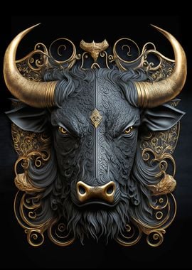 Bull Golden Art Deco