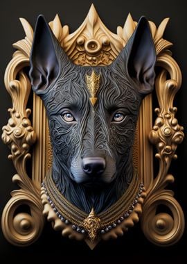 Dog Golden Art Deco