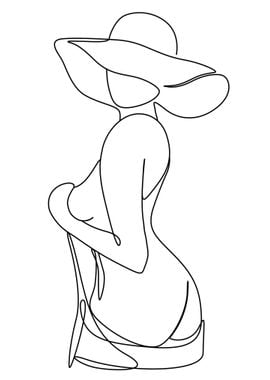 One Line Art Woman